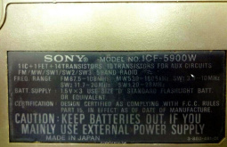 SONY ICF 5900 FROM JAPAN  DETAILS