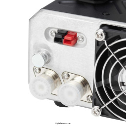 Rear: power socket and two SO-239 antenna ports