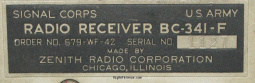 Tag plate (Courtesy of WB4IVG)