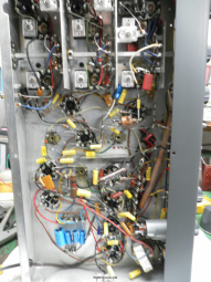 Hallicrafters S-86, chassis bottom view (showing re-cap job)