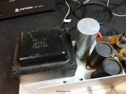 Heathkit HW-16 Novice Transceiver, chassis view, left rear
