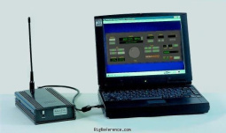 With laptop